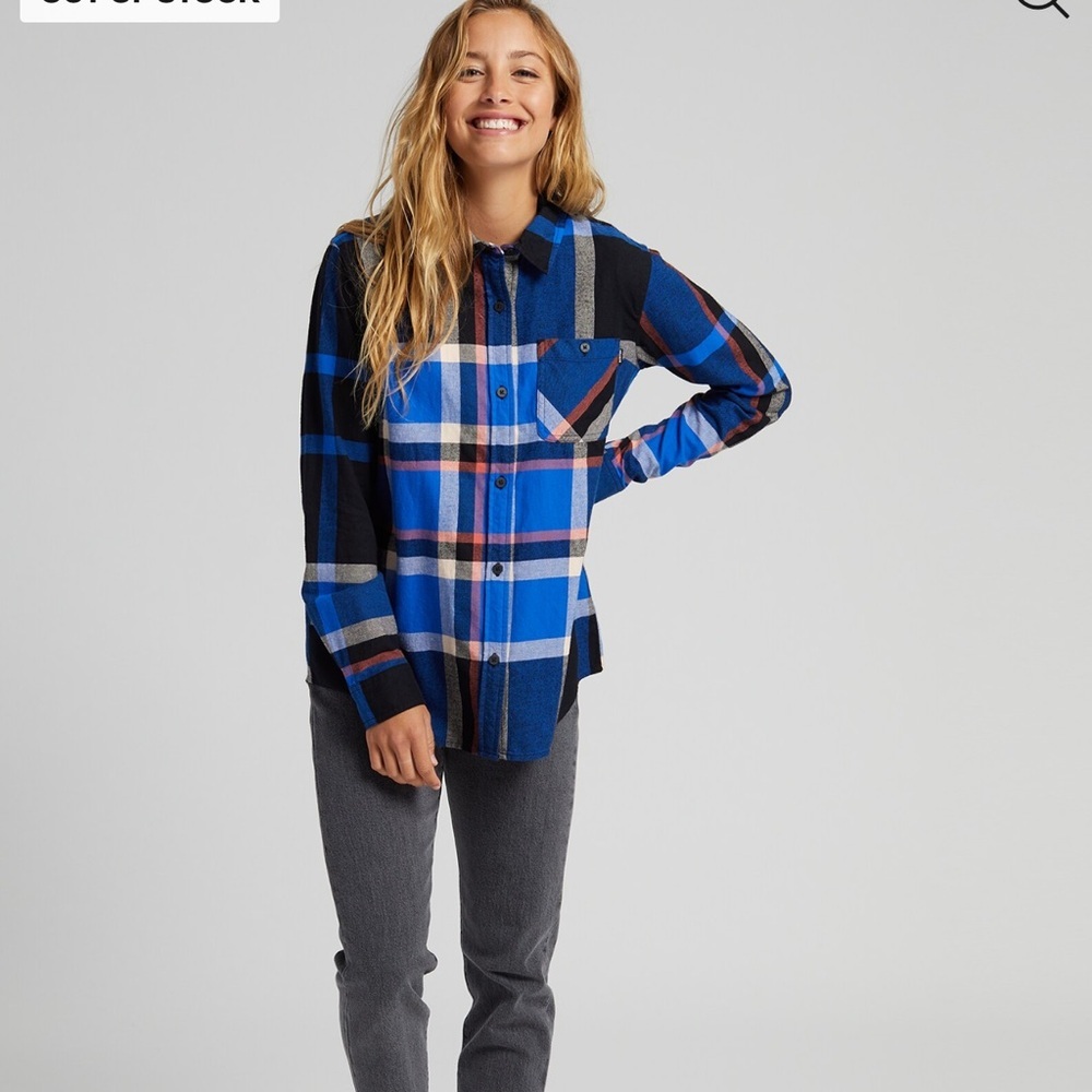 NWT Burton Women's Grace Flannel Shirt Large‎ Plaid Long Sleeve Casual Outdoor - Picture 2 of 13